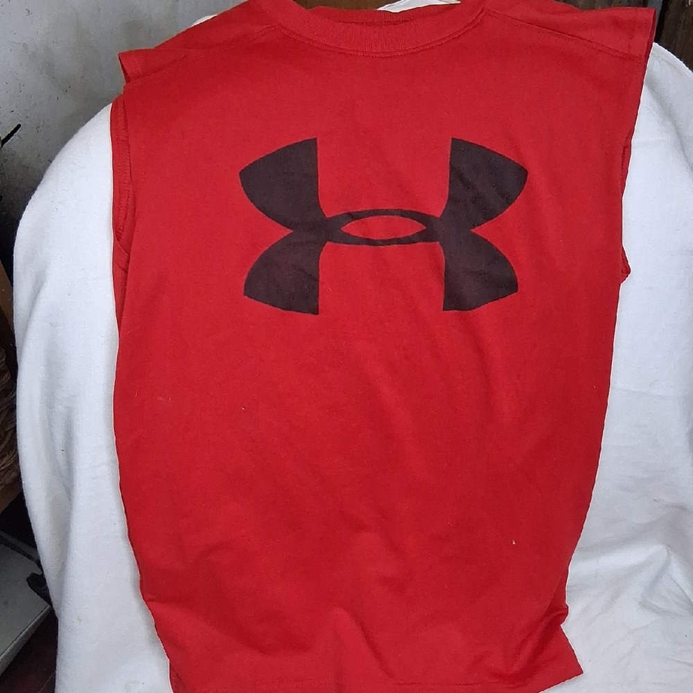 3/$15 Under Armour Red Sleeveless Kids Shirt
